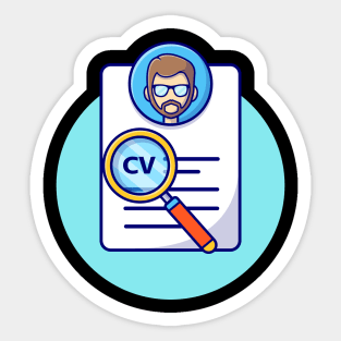 Curriculum Vitae Cartoon Vector Icon Illustration Sticker